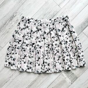 Banana Republic Floral Skater Skirt - Black and White